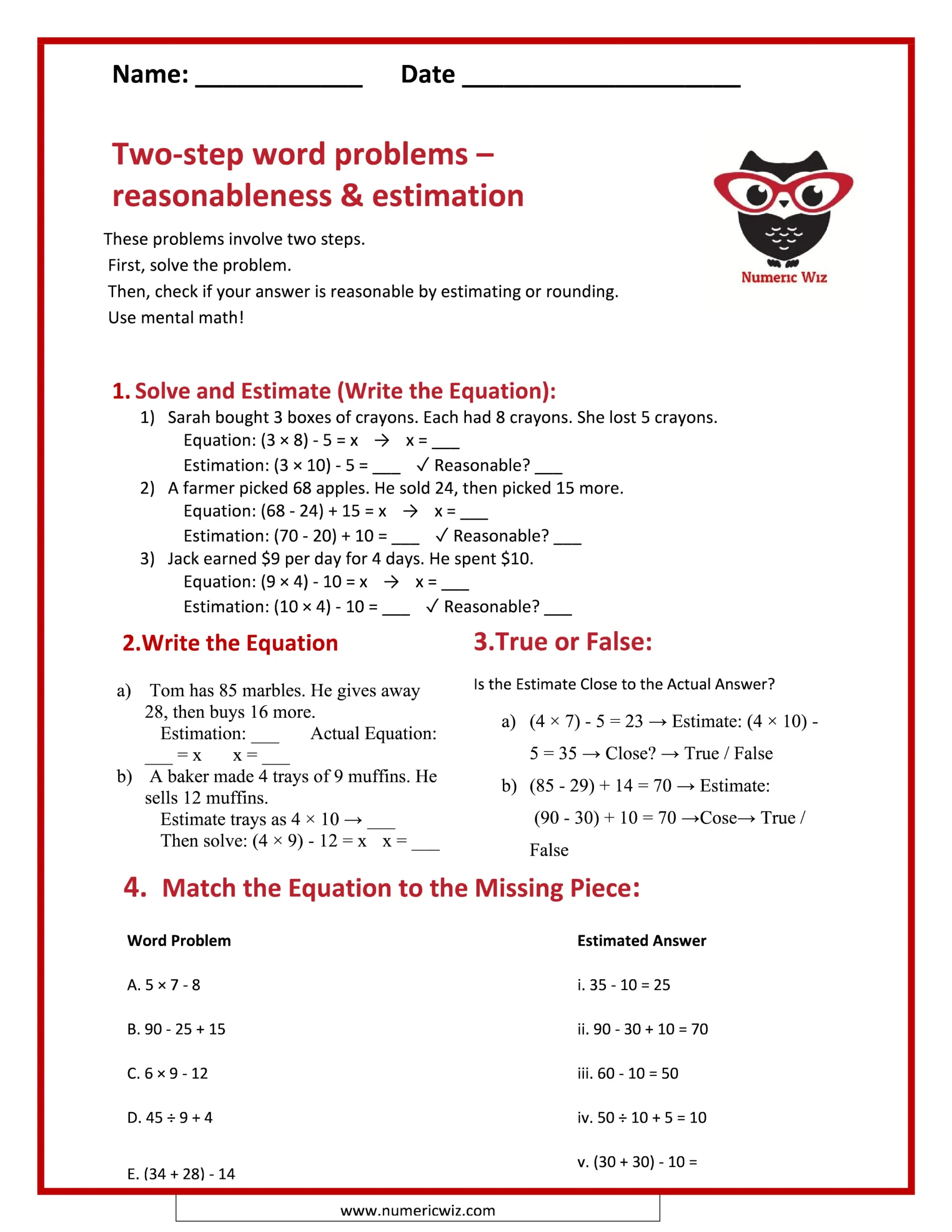 Estimation & Reasoning