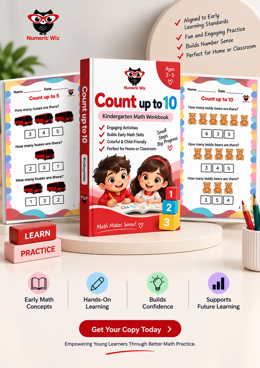 Count Up to 10 Worksheets | Kindergarten Counting Practice