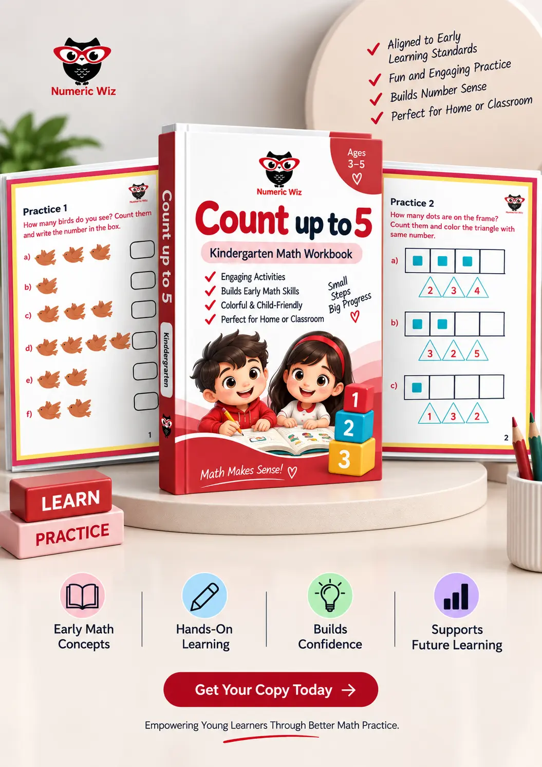 Count Up to 5 Worksheets | Kindergarten Math Practice