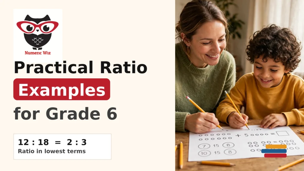 Practical ratio examples for grade 6 with a parent and child studying a ratio table